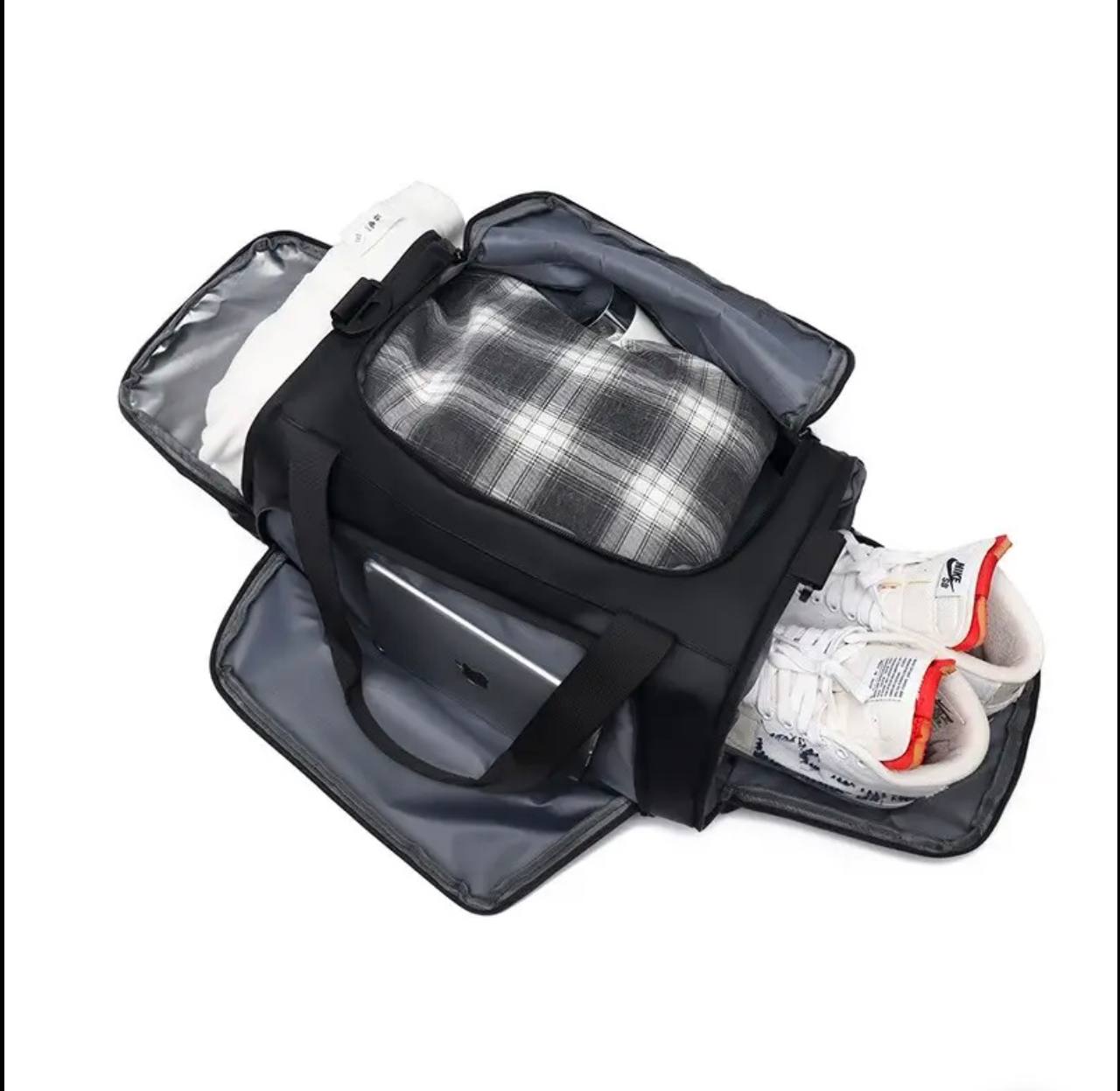 Waterproof Duffel Bag with Shoe Compartment & Backpack Straps