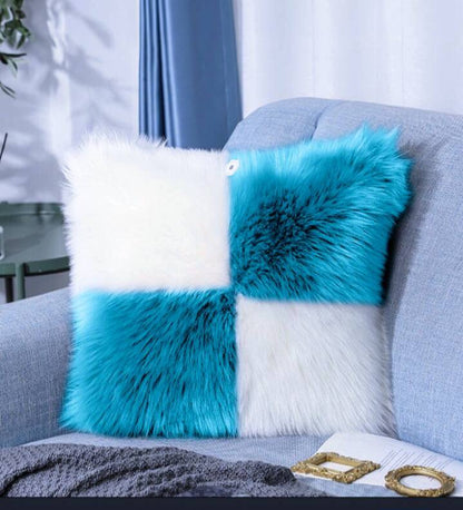Faux fur throw pillow cases.