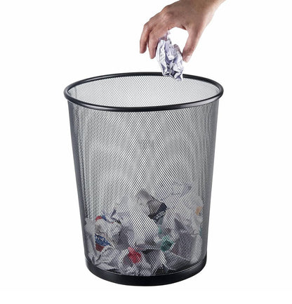 Durable metal wire dustbin for office or household waste