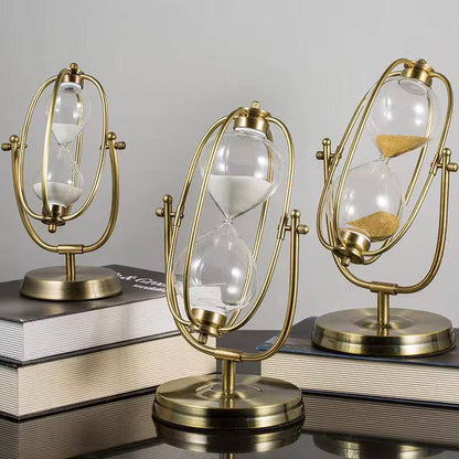 Vintage Handcrafted Hourglass with Exquisite Metal and Glass