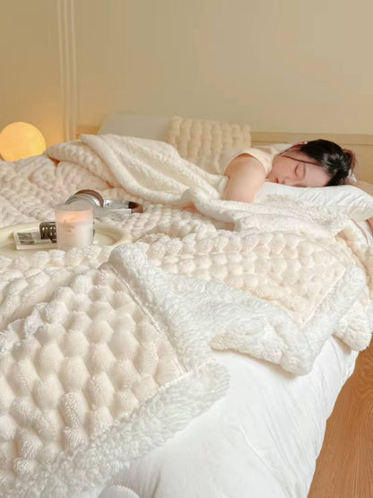 White cozy throw blanket