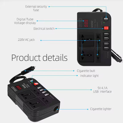 300W Car Inverter 12V 220V Modified Automobiles Inversor Converter