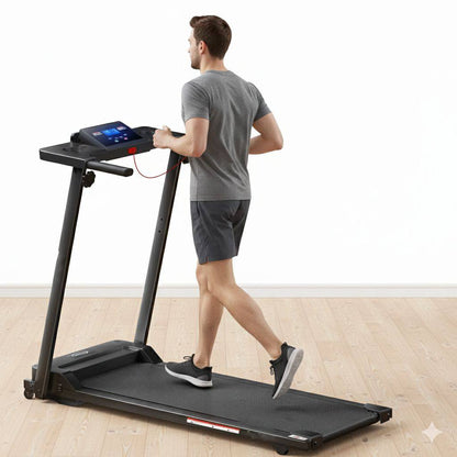 New Foldable Walking Pad / Treadmill With Bluetooth connectivity, manual incline option, and safety hand bars
