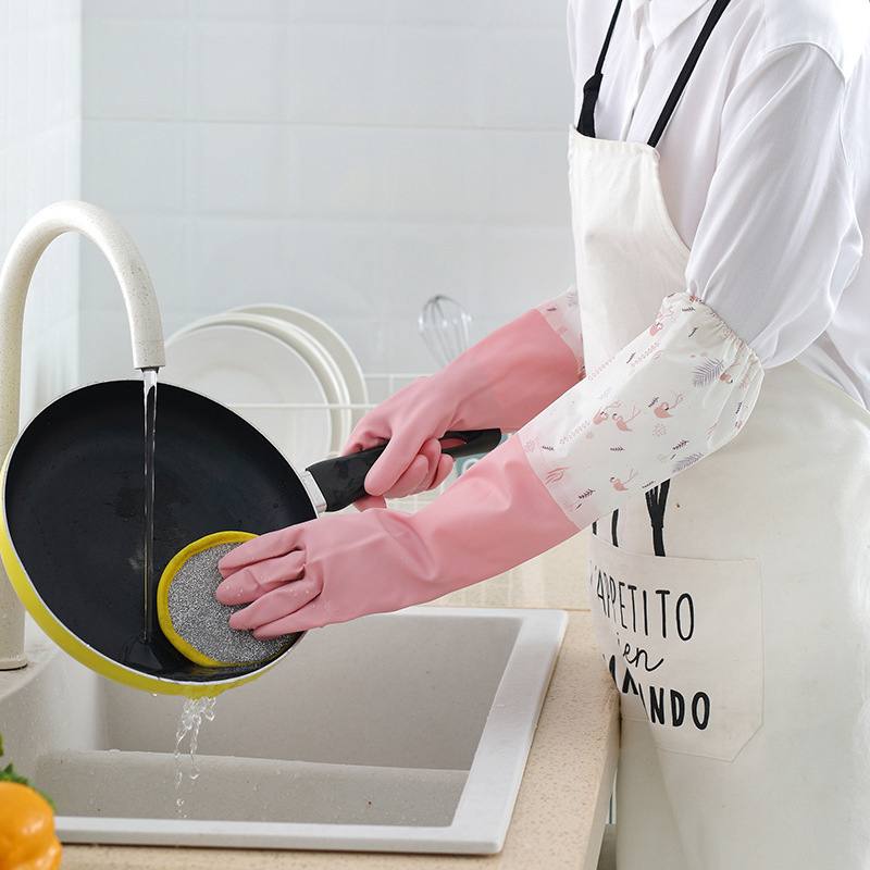 Long silicon waterproof kitchen/household gloves