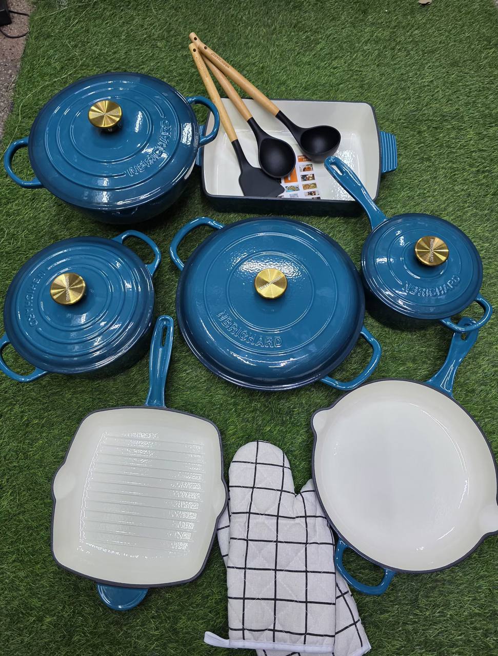 12 pcs Enamel Cast iron cooking pots