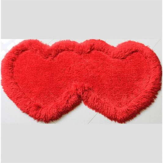 Double heart shaped Bedside mats
