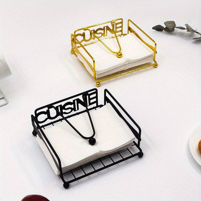 Gold Cuisine Metal Napkin Holder
