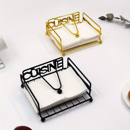 Gold Cuisine Metal Napkin Holder