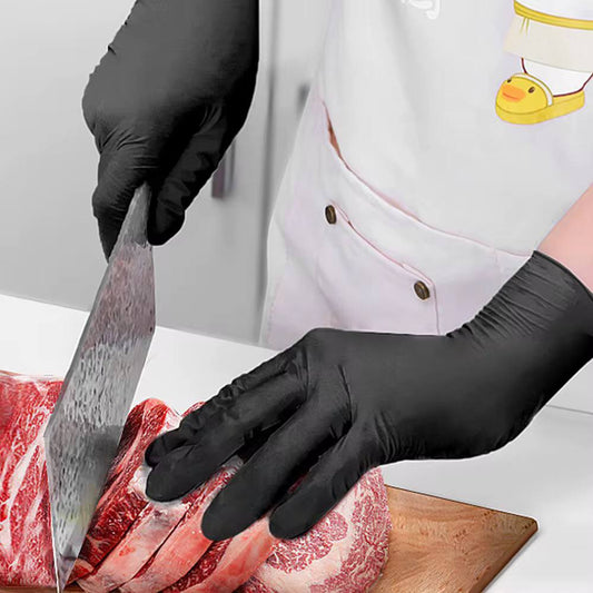 Food grade disposable black kitchen gloves