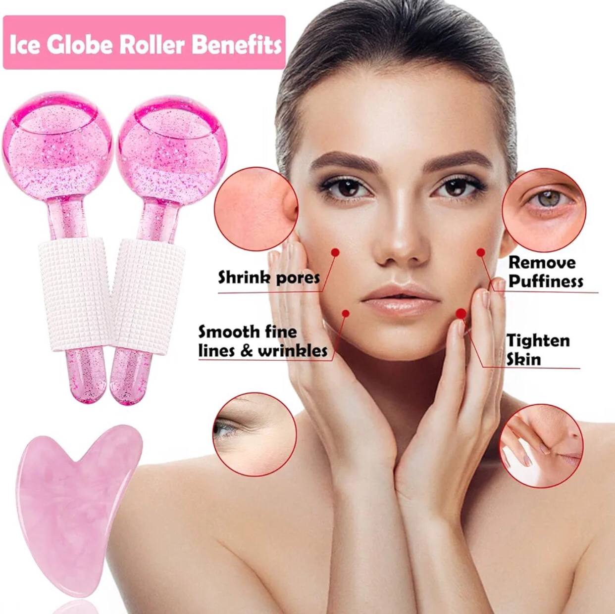 2pcs Ice Globes for Facials Massage