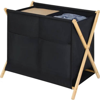 Foldable partitioned laundry basket