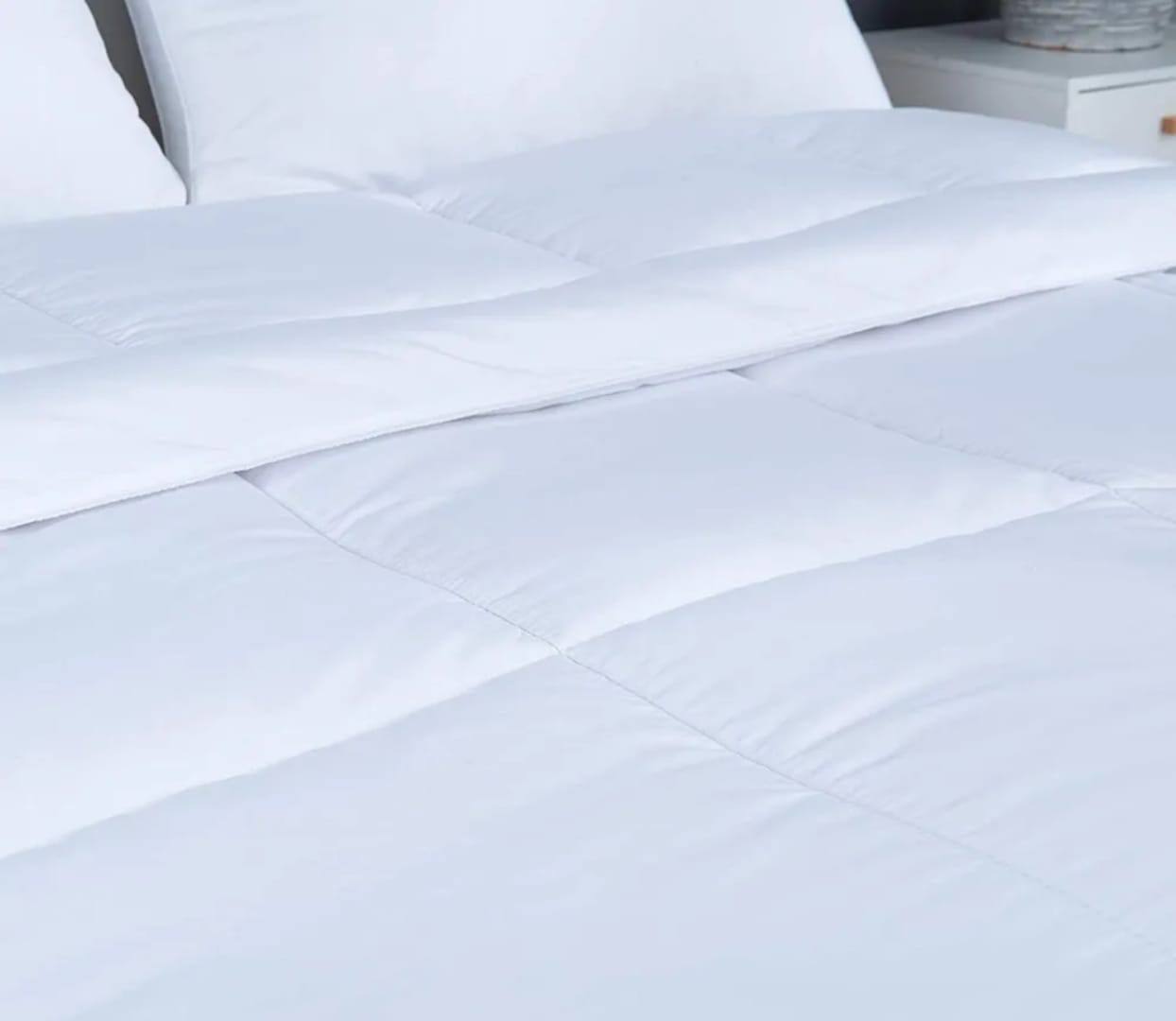white striped cotton binded duvets
