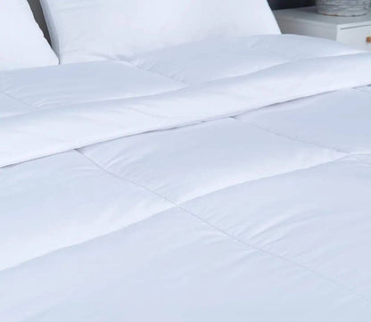 white striped cotton binded duvets