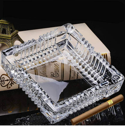 GLASS ASH TRAY SQUARE CLEAR