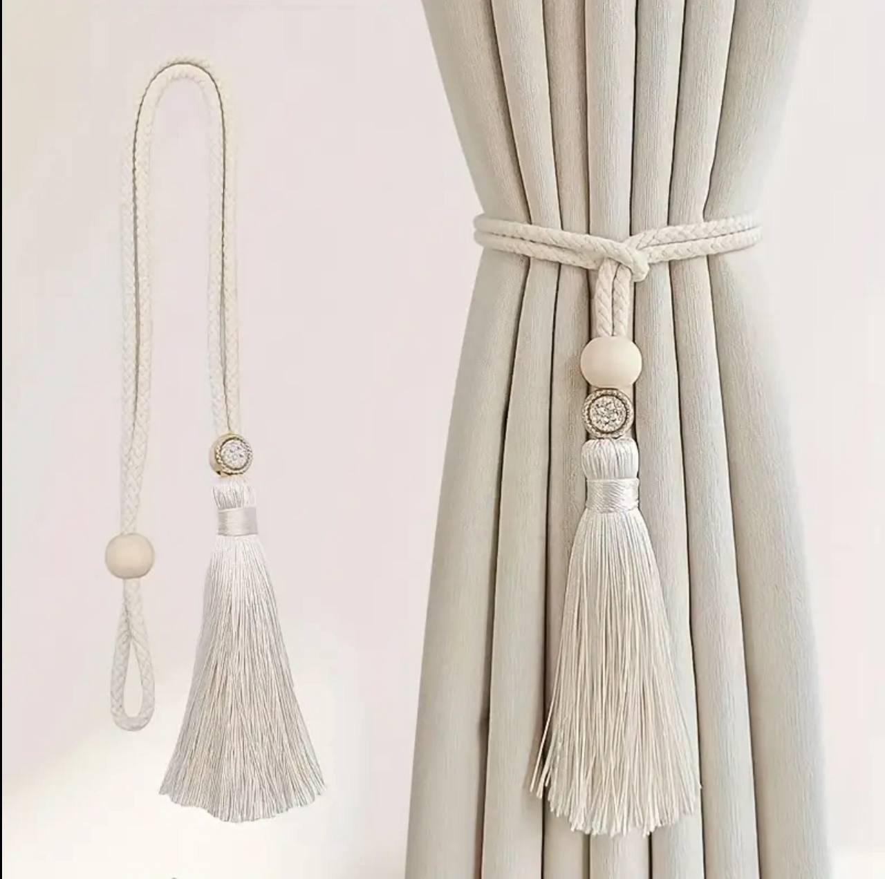 2 Bohemian fashion adjustable cotton cord curtain straps