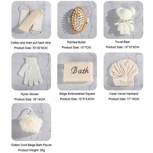 1 Set Spa Gift Cute Bear Basket Bathing Skin Cleaning Kit Spa