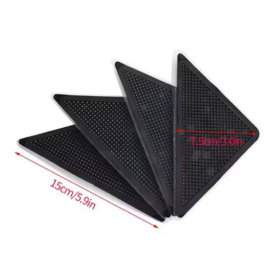 4pcs Ruggies Rug Carpet, Mat Grippers Non Slip Grip, Corners Pad Anti Skid Reusable Washable Silicone Grippers