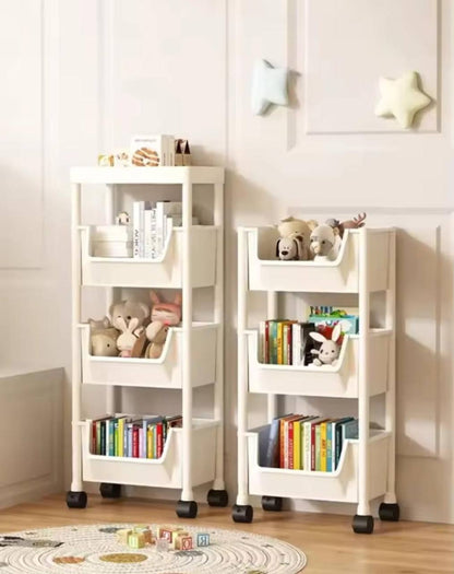 Trolley Bookshelf Kitchen Storage Slit