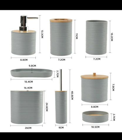 Luxury Bamboo Plastic Bathroom 
Accessories