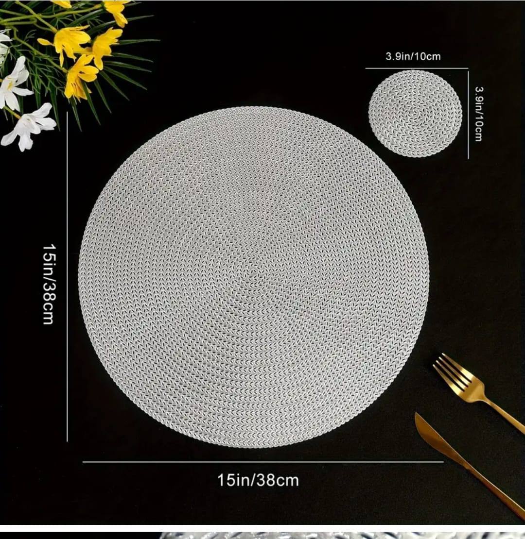 6pcs pvc non-woven table mats