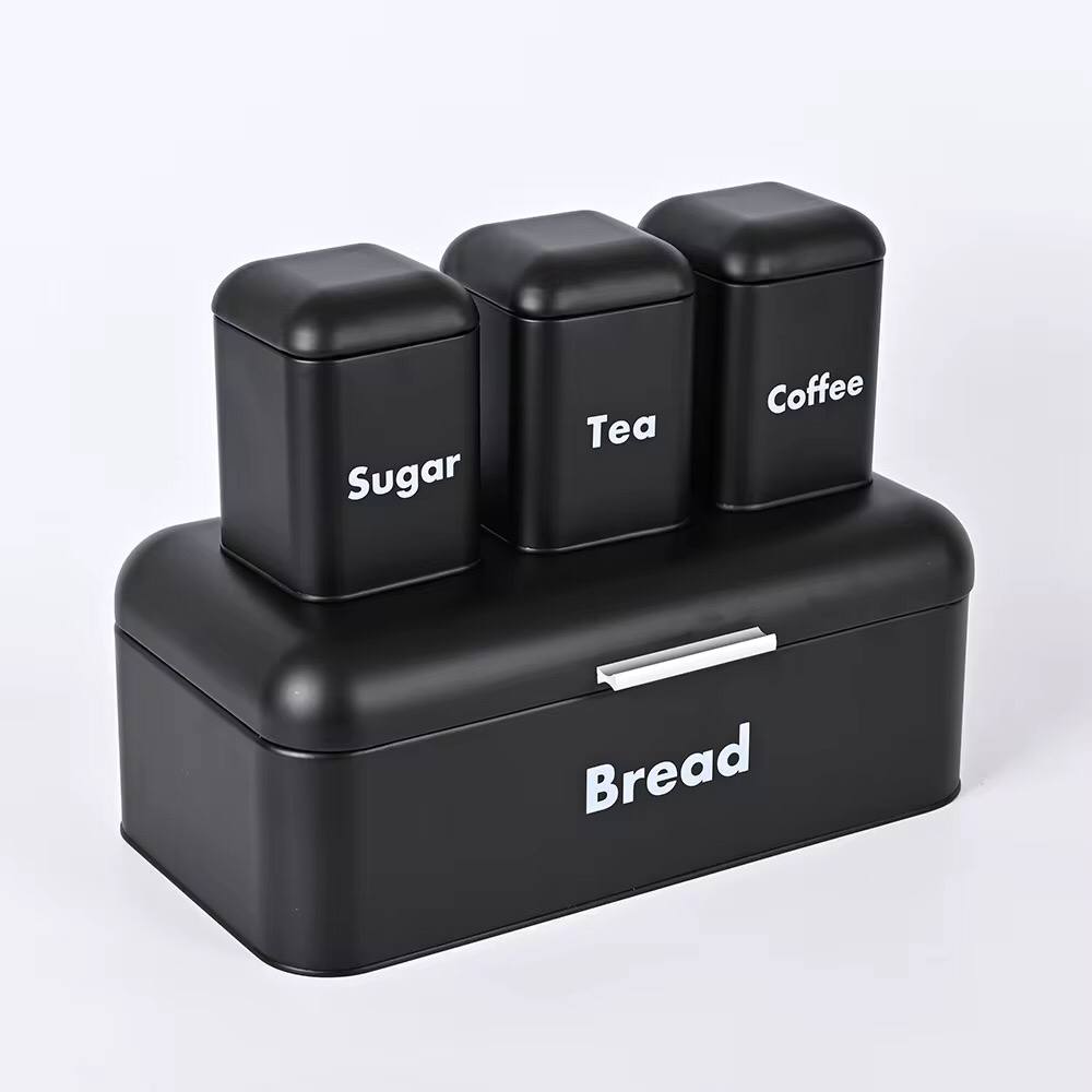 Alloy Bread Bin with Three Canister Set