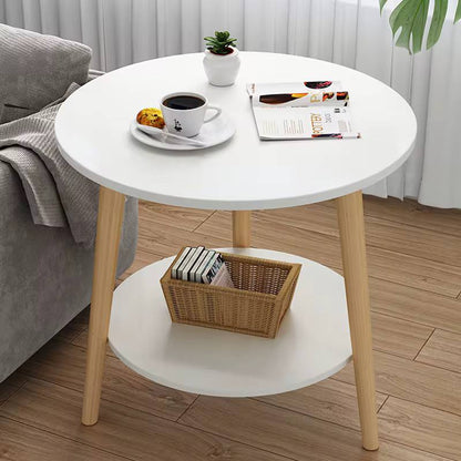 NORDIC STYLE ROUND DOUBLE LAYER COFFEE TABLE