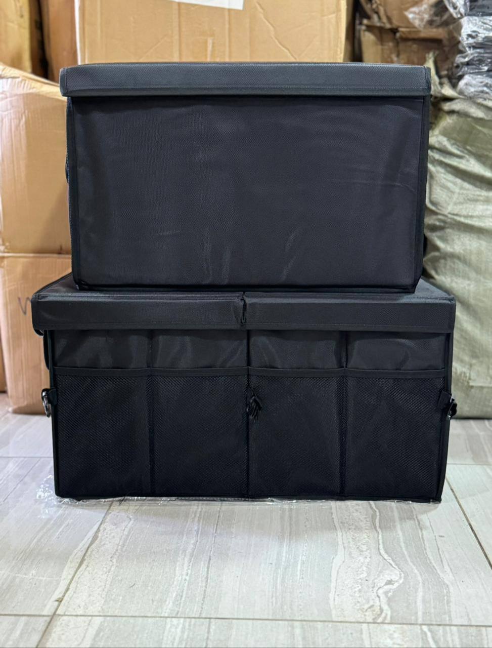 Foldable Premium Car Trunk Boot Organizer With Lid, Partitions & Handles