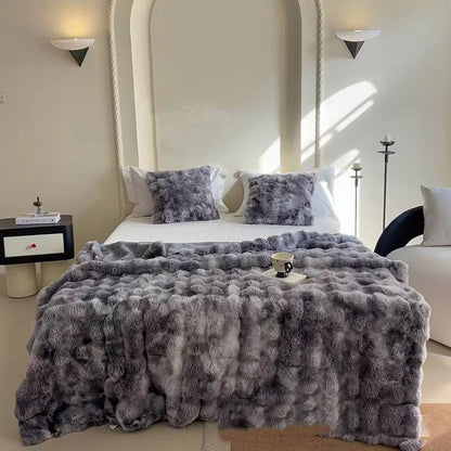 Soft Bubble Winter Throw Blanket Tie Dye Minky Blanket