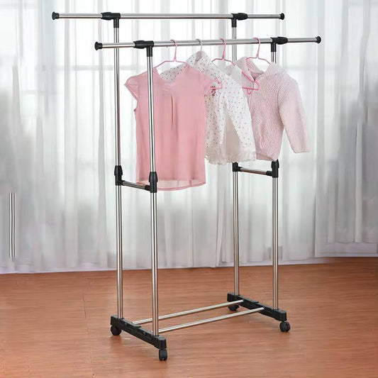 Coat rack/Floor coat rack, double pole stainless steel hanger