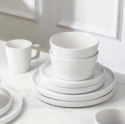 16pcs White  plain dinner set