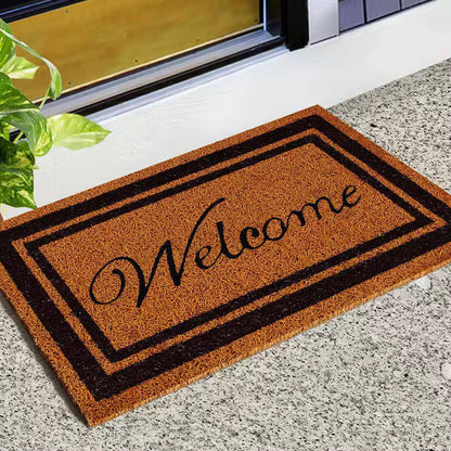 Entrance Doormat Indoor Outdoor PVC Antiwear Non Slip Waterproof Bathroom Carpet Faux Coconut Fiber Rugs Front Door Floor Mats.