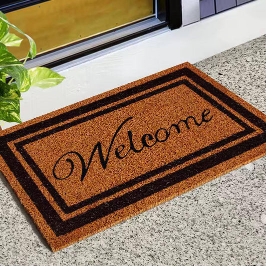 Entrance Doormat Indoor Outdoor PVC Antiwear Non Slip Waterproof Bathroom Carpet Faux Coconut Fiber Rugs Front Door Floor Mats.