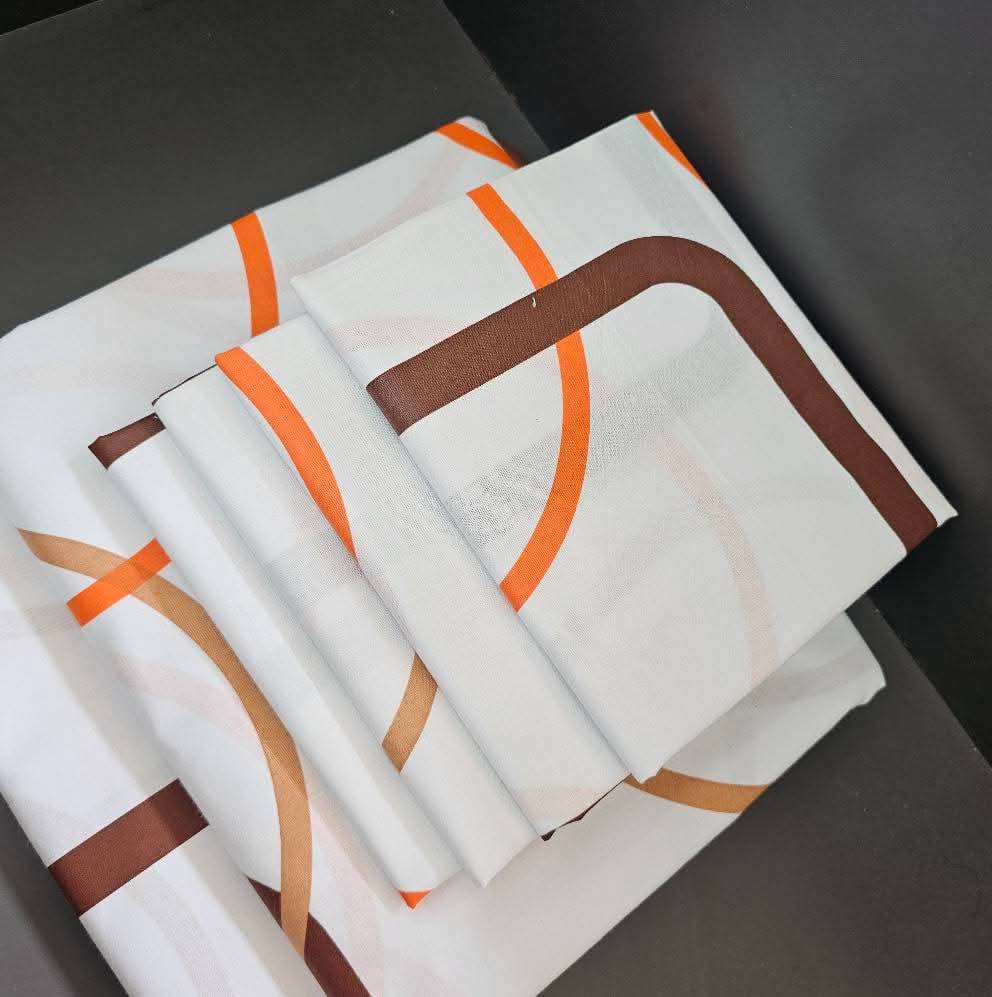 Two Flat Bedsheet Both Printed 
4 Pillowcases