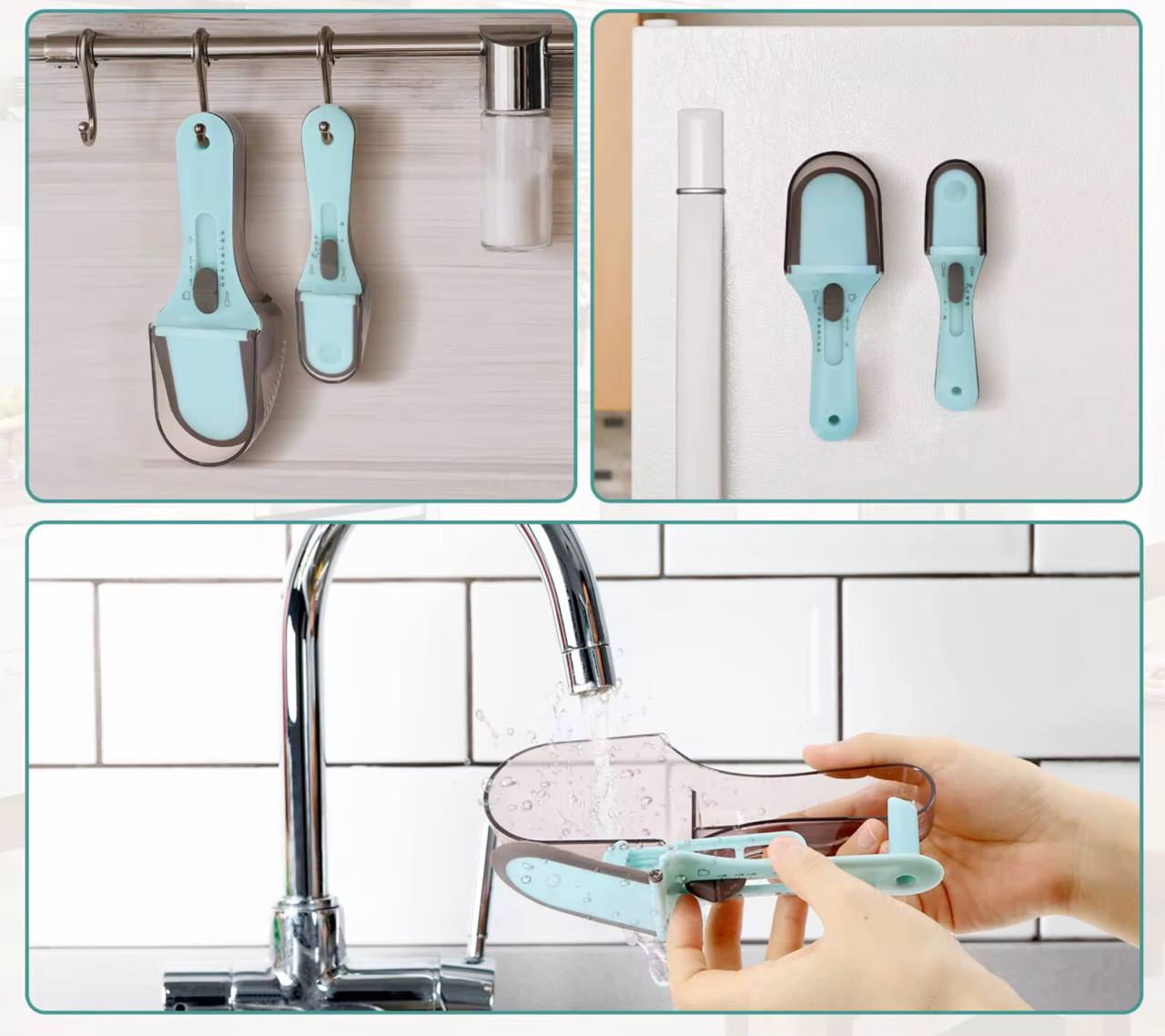 Adjustable Graduated Measuring Cup Kitchen Tool Plastic Spoon Measuring Cup For Baking Cooking Coffee Sugar Salt
