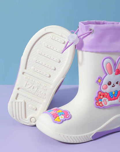 KIDS CARTOON THEME WATERPROOF GUMBOOTS WITH A TIE LOOP