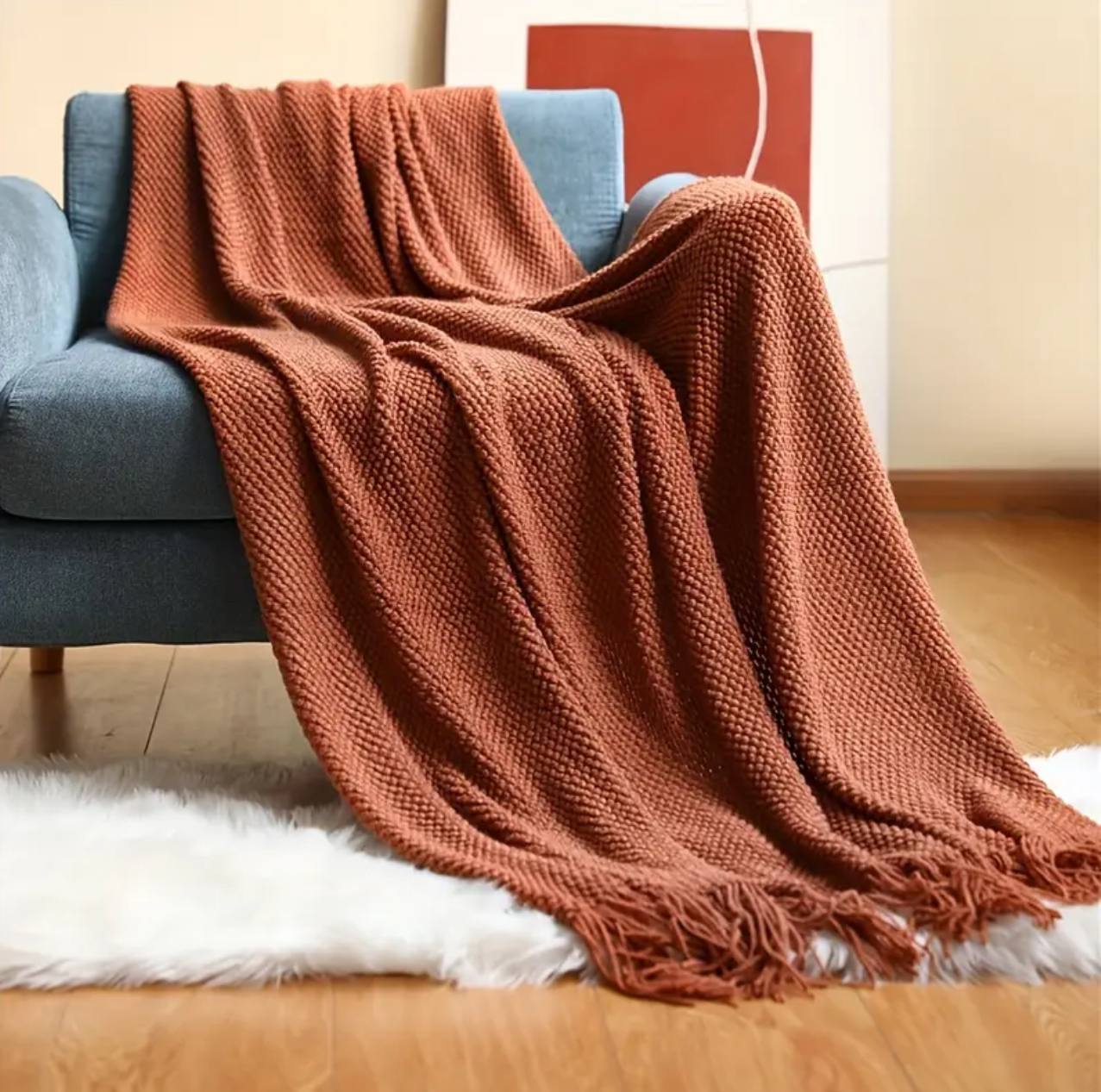 Knitted fleece blankets
