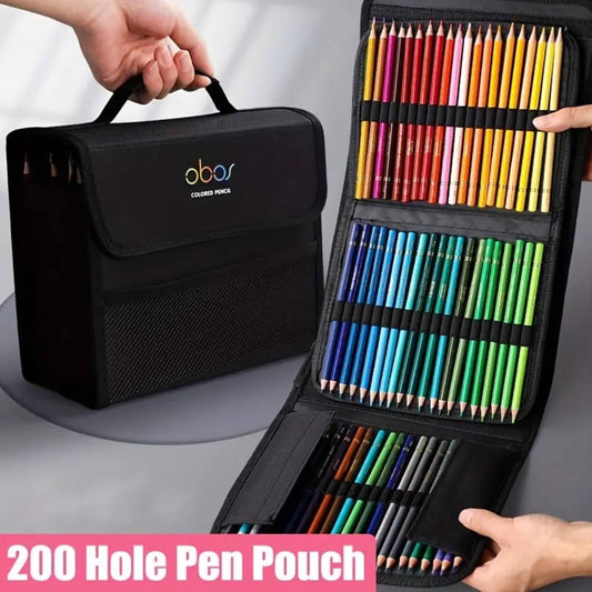 200 slots colored lead pencils storage bag