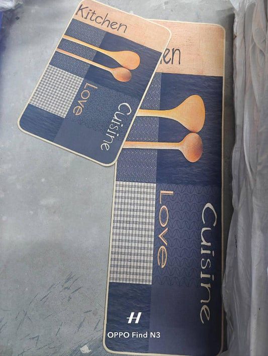 2pcs Rubber Binded kitchen mats