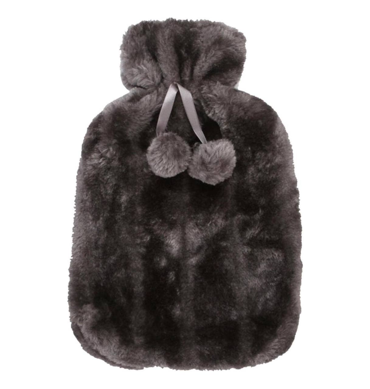 Hot water bottles with faux fleece cover