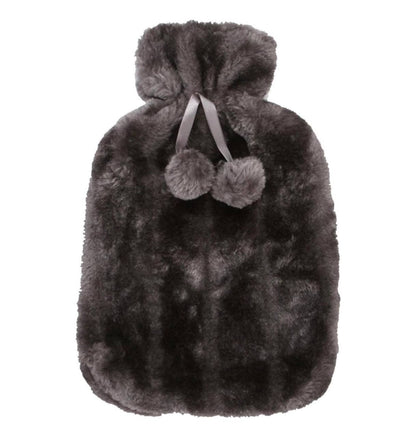 Hot water bottles with faux fleece cover