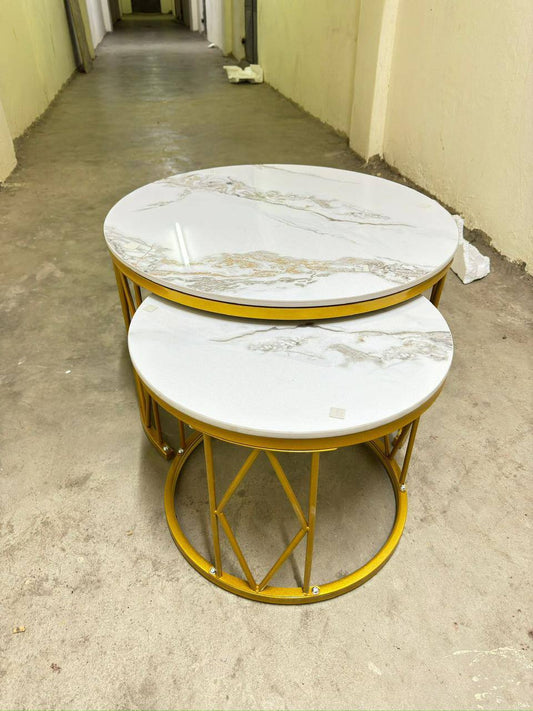 NEW MODEL LUXURY PURE ceramic MARBLE TOP NESTING COFFEE TABLES