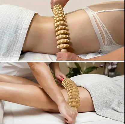 Curved Wood Massage Roller Stick