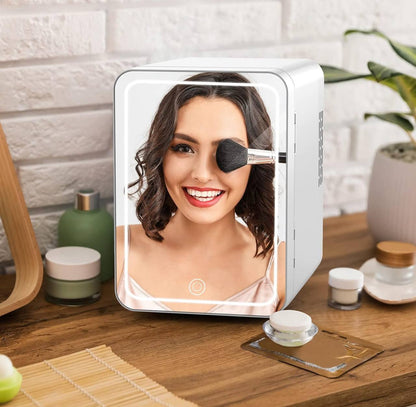 4L Portable cosmetic fridge with mirror and duo power option
