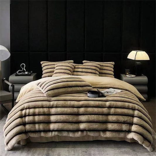 MINK FUR STRIPED DUVET