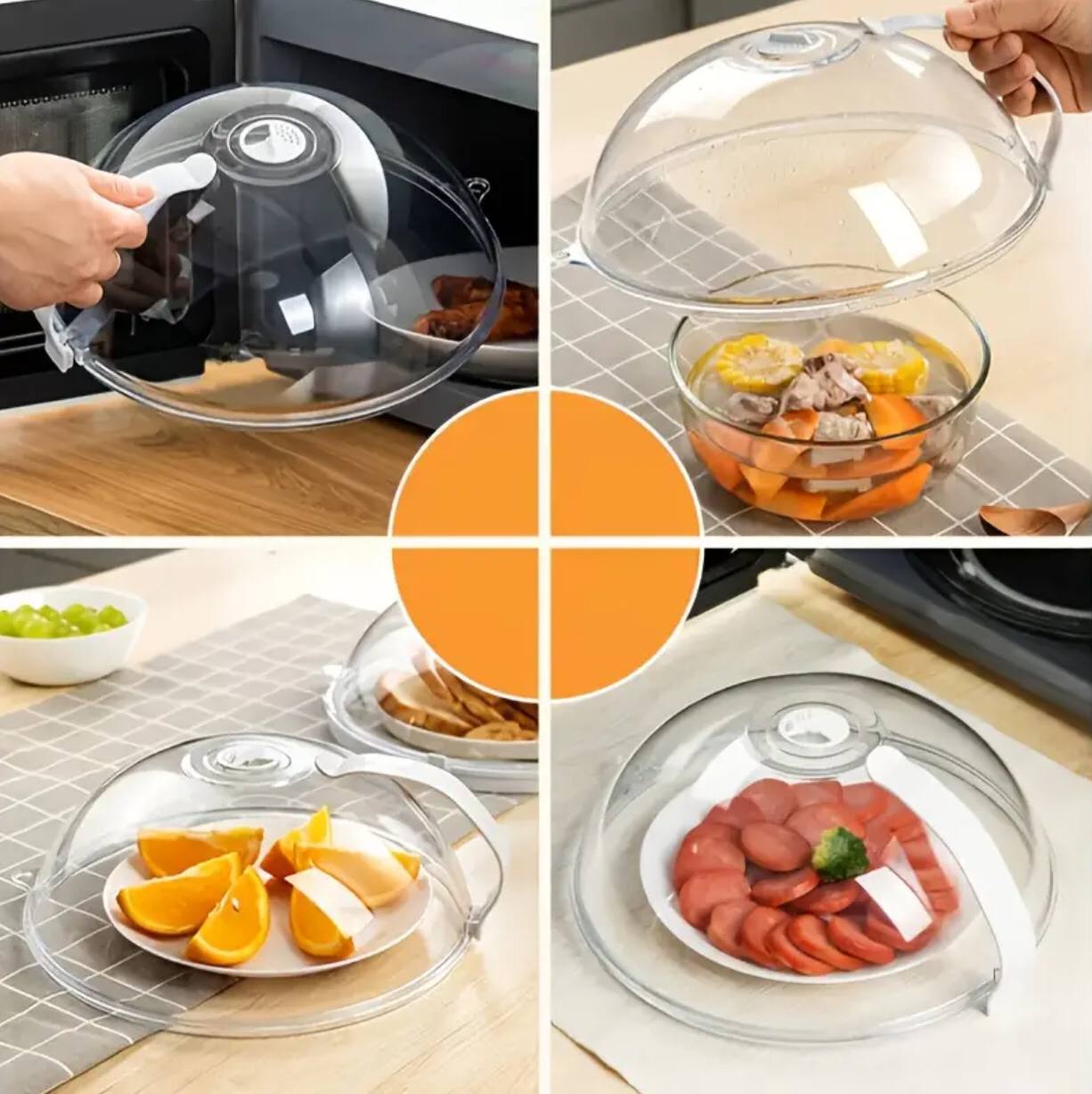 Heavy microwave cover with white handle