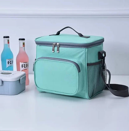 Single layer large Insulated Lunch Bag With side Compartments