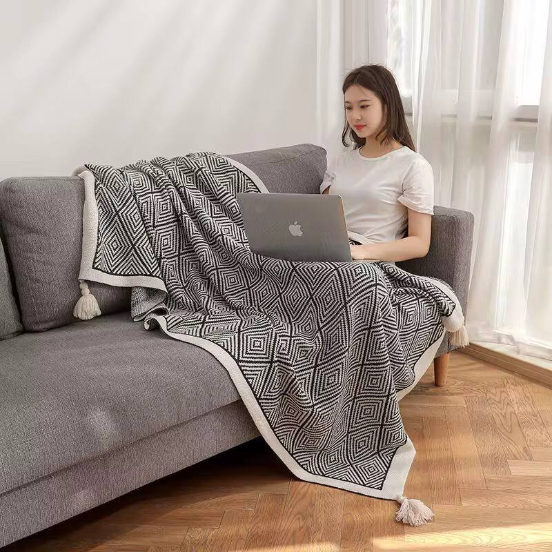 Bohemian knitted throw blankets