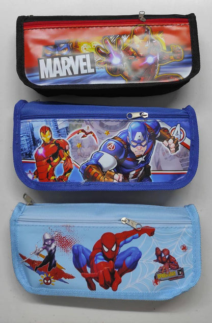 Cartoon themed Frozen Princess Elsa and Iron man Student Pencil pouch Case