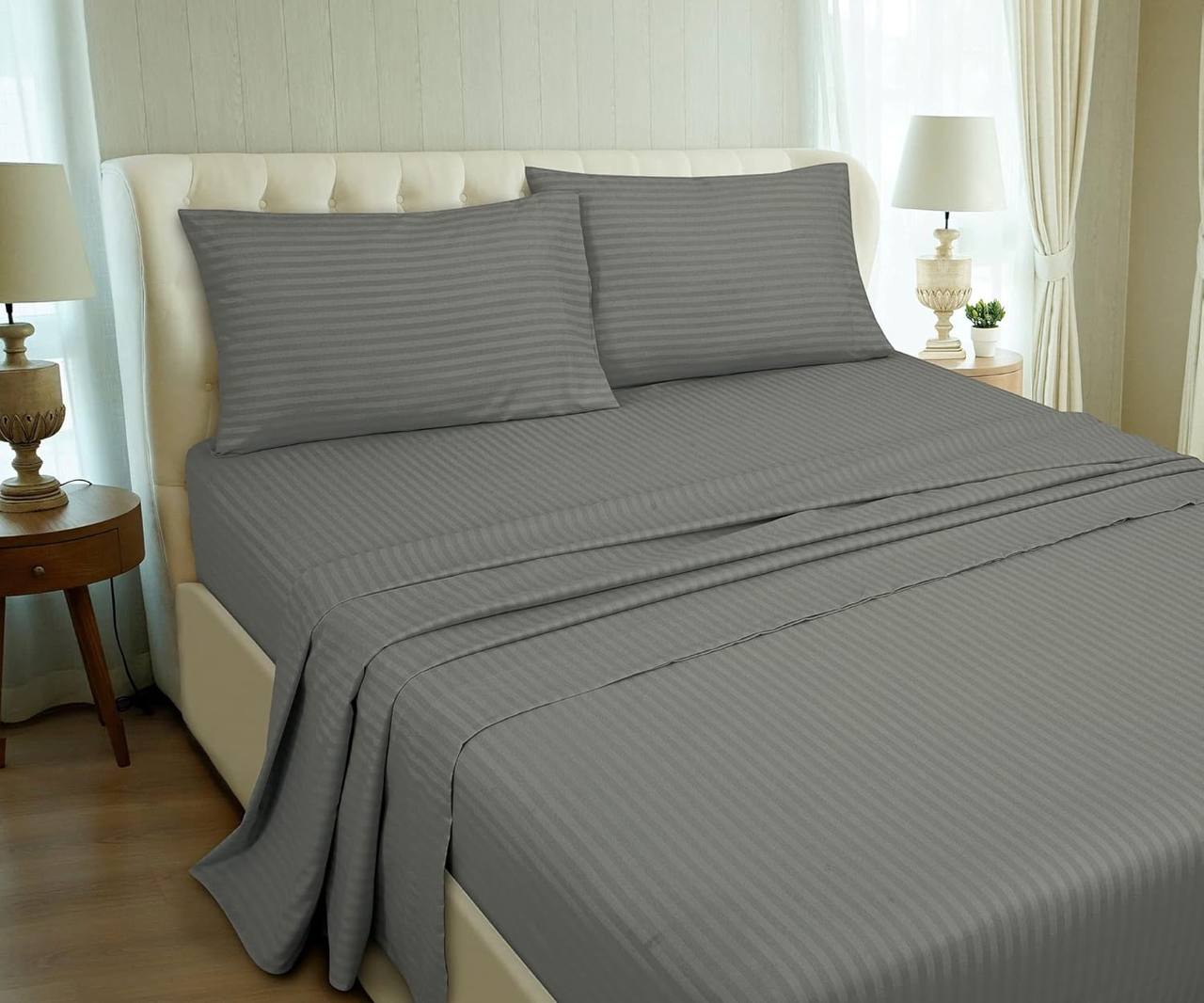 Striped bedsheets
