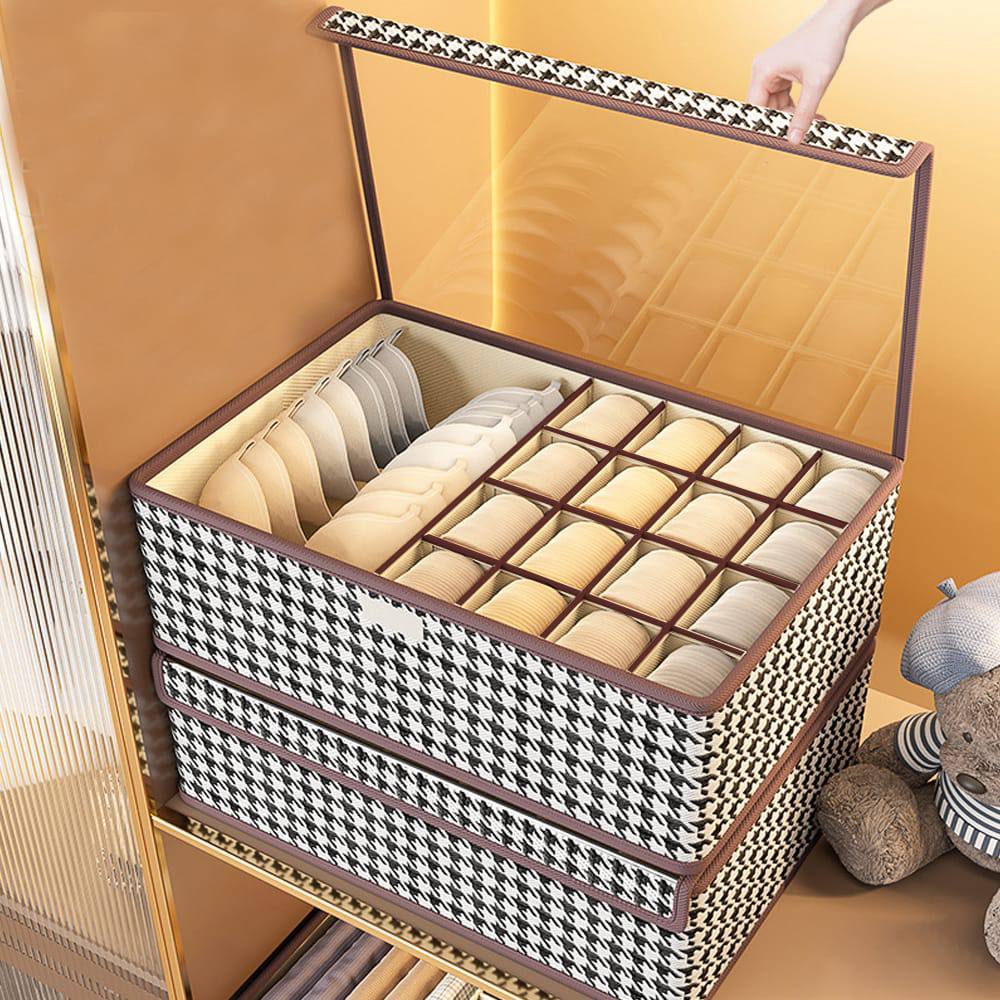 17 grid foldable undergarment organizer